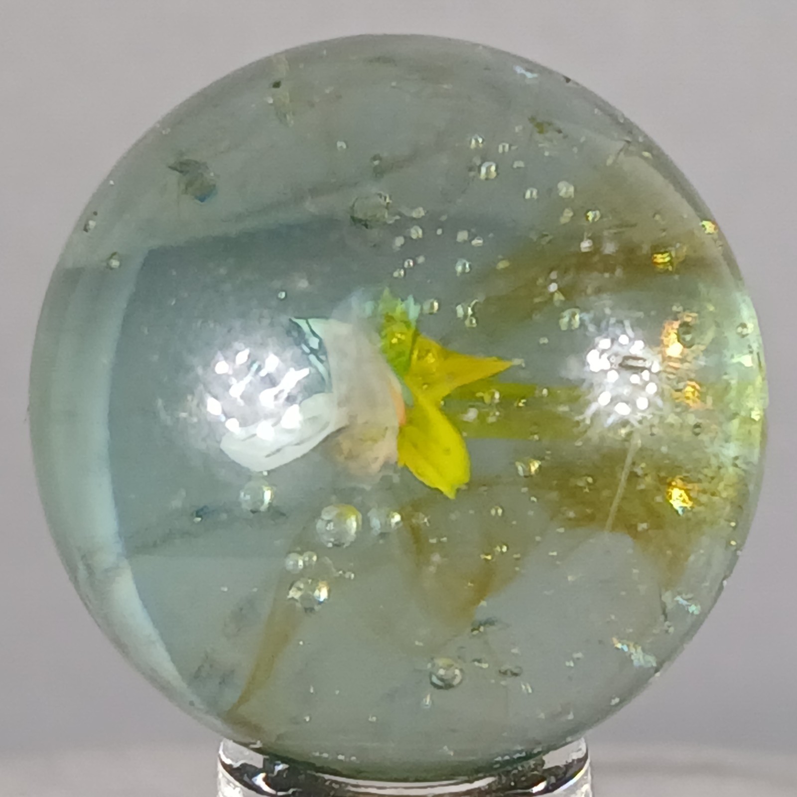 Large Vintage Tri-Color Hybrid Cat’s Eye Marble .99 Inches Near-Mint Condition