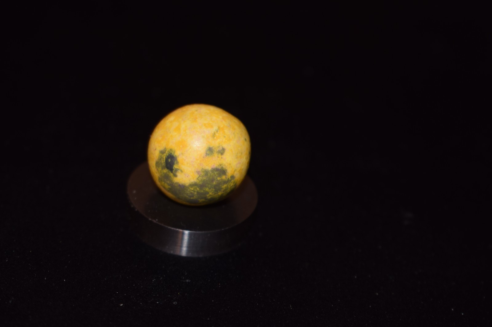 Antique INK SP⚫T Electric 💡 Yellow🟡 Base Heavy 🐘Clay Marble Shooter Size .781
