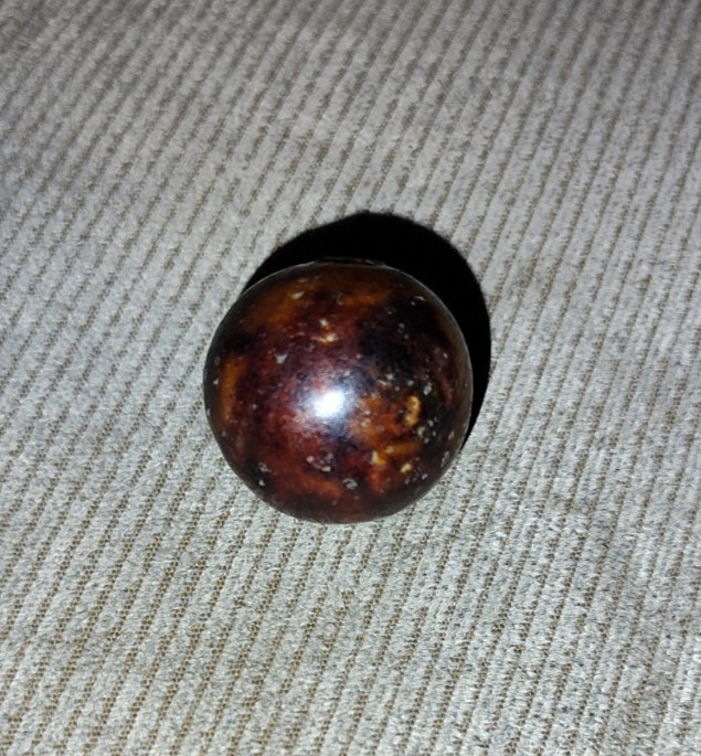 VINTAGE BENNINGTON POTTERY CLAY MARBLE 1″ SHOOTER ESTATE 1890s? BROWN