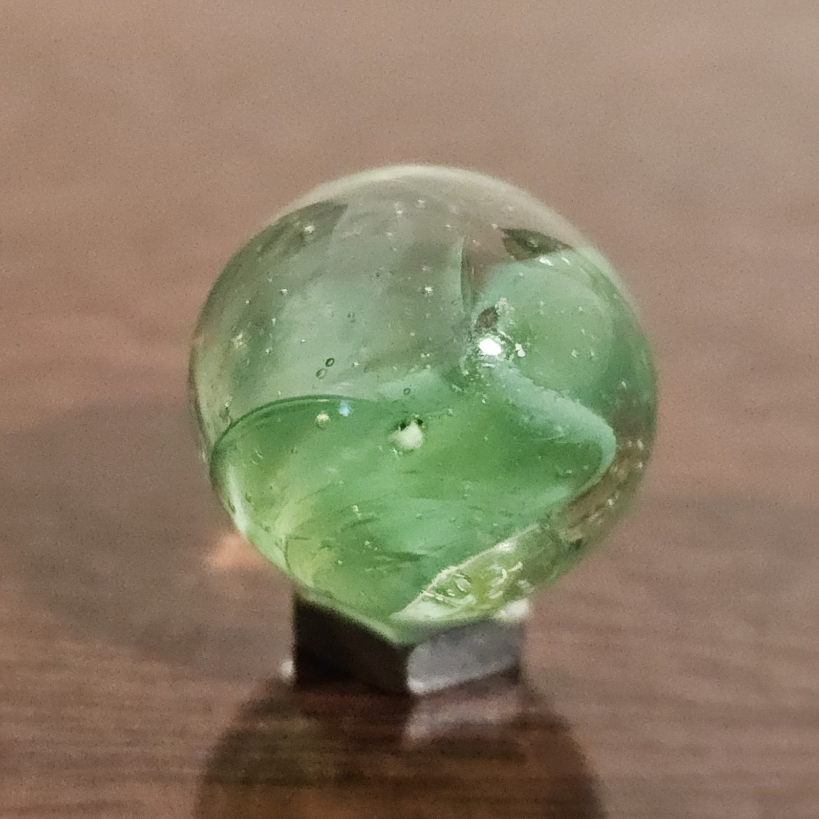 Vintage CE Bogard Mint Green Floppy 4-Lobe Cats Eye .625″ Glass Marble