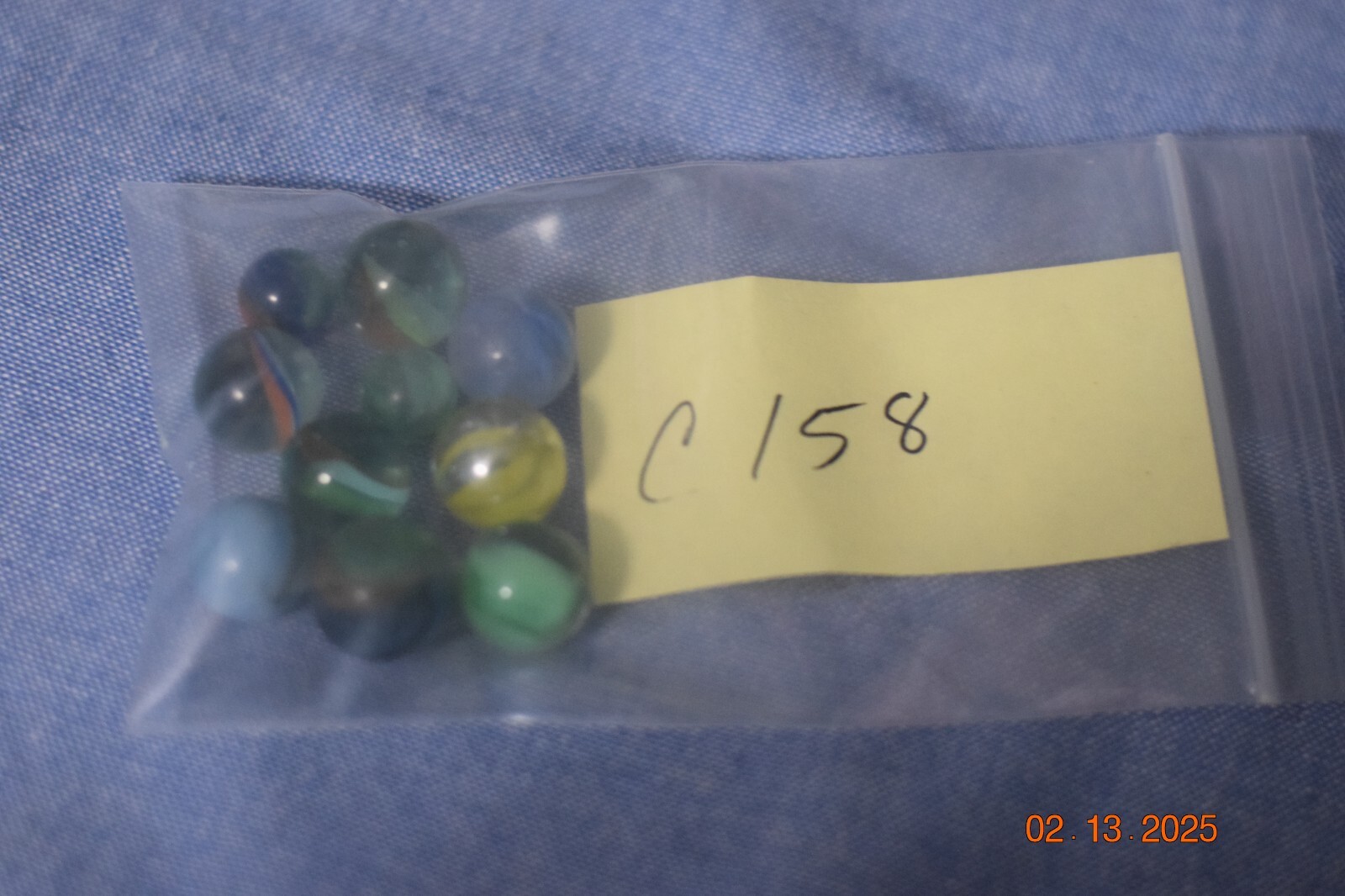 Vintage Lot of 10 Cat’s eye Multi-Color Marbles 16 mm – .6 in. C158