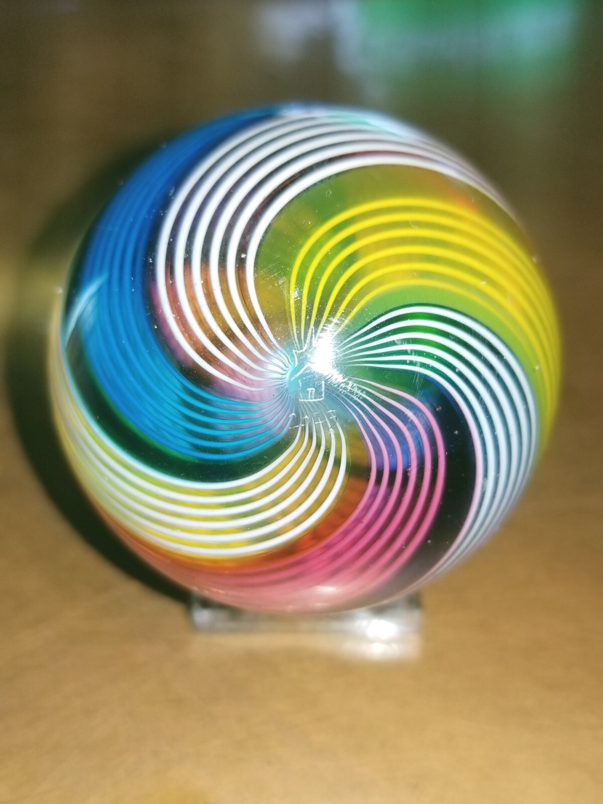 Handmade Glass Marble Hot House Glass Studios Fine Liner Translucent 1.70″