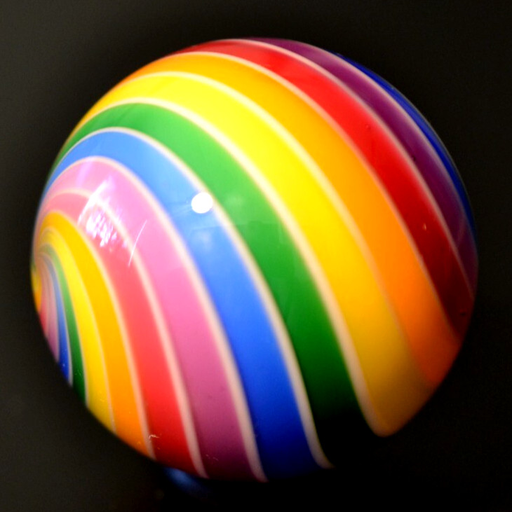 HOT HOUSE GLASS MARBLE/1.721″-DICHROIC RAINBOW & WHITE JOSEPH’S COAT-FAST SHIP