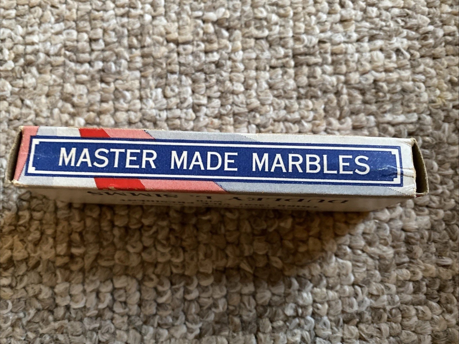 Vintage 1950’s Master Made Marbles No 13 Original Dudley Simms West Virginia Box