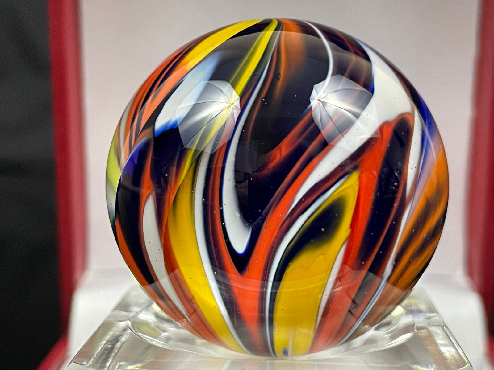Rick Davis Glass Art Marble 1.49″ Signed #26