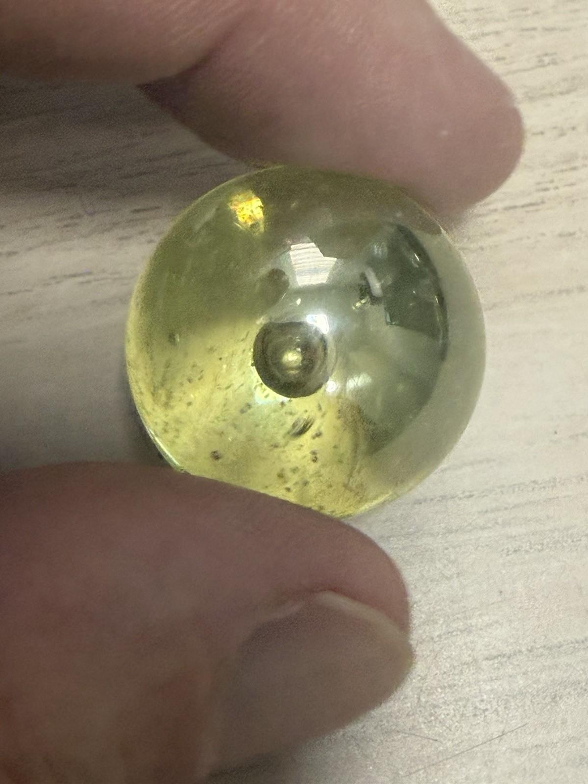 Vintage Vaseline Uranium Translucent Shooter Glass Marble .99 Inches