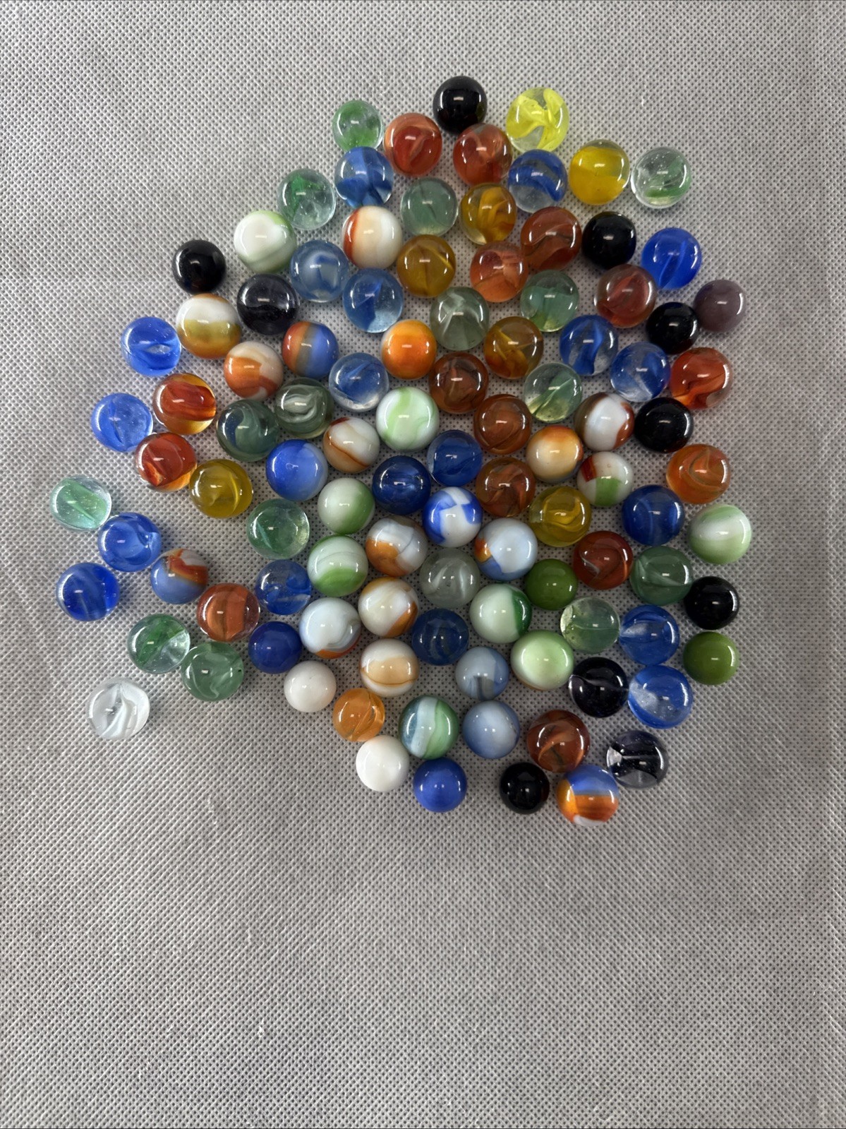 Vintage Marble King Glass American Made Tournament Assortment 106 Marbles