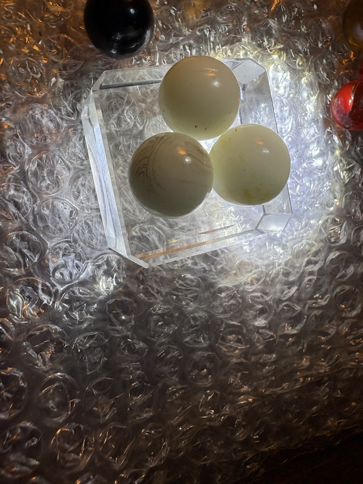 Vintage a lot of 9 marbles, Opaque, Clearies, Sea Foam Frosted, Misc. 1920s-30s