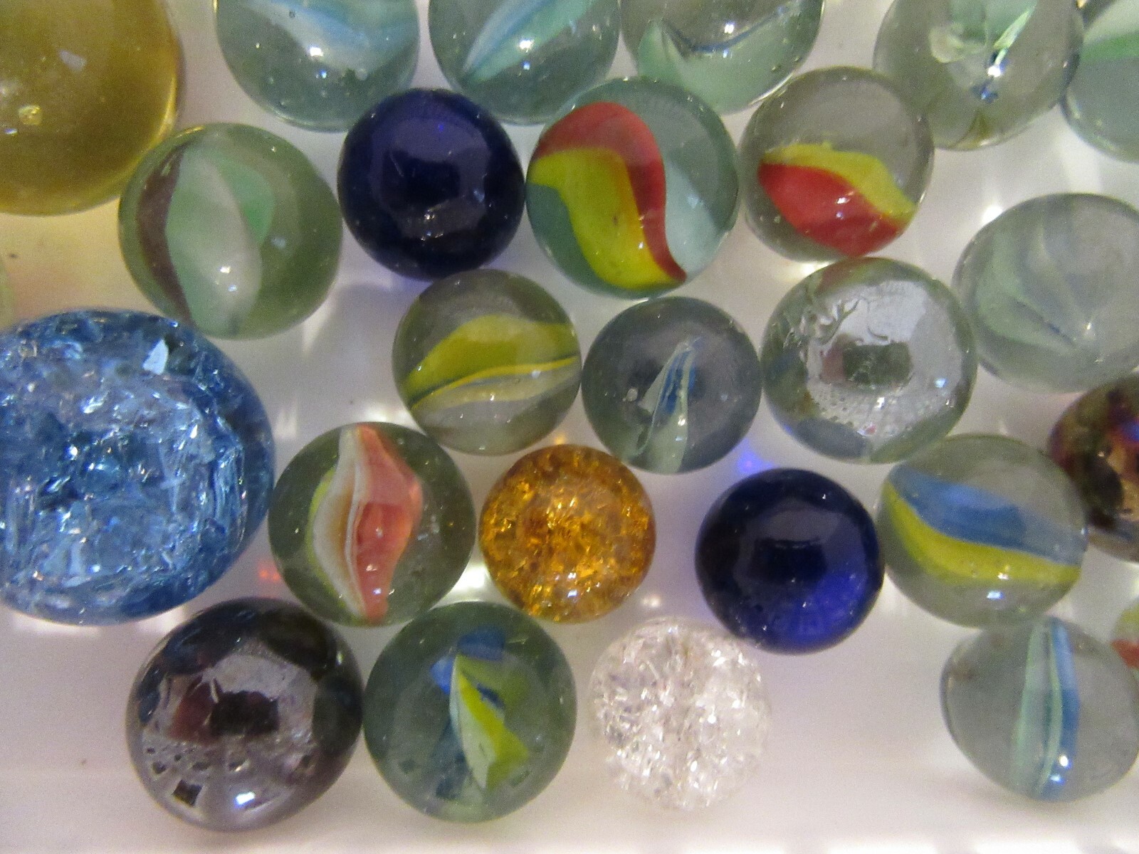 Lot of 109 Assorted Marbles Various Sizes