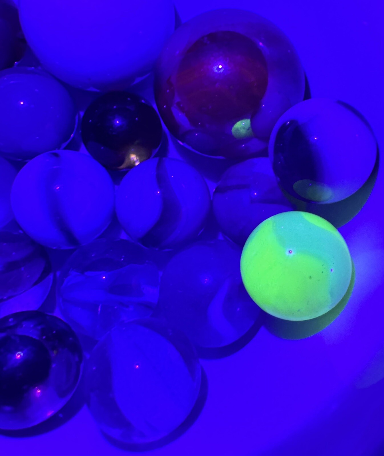 Vintage Marble Lot Of MARBLES UV Reactive Cadmium Uranium Lot #50