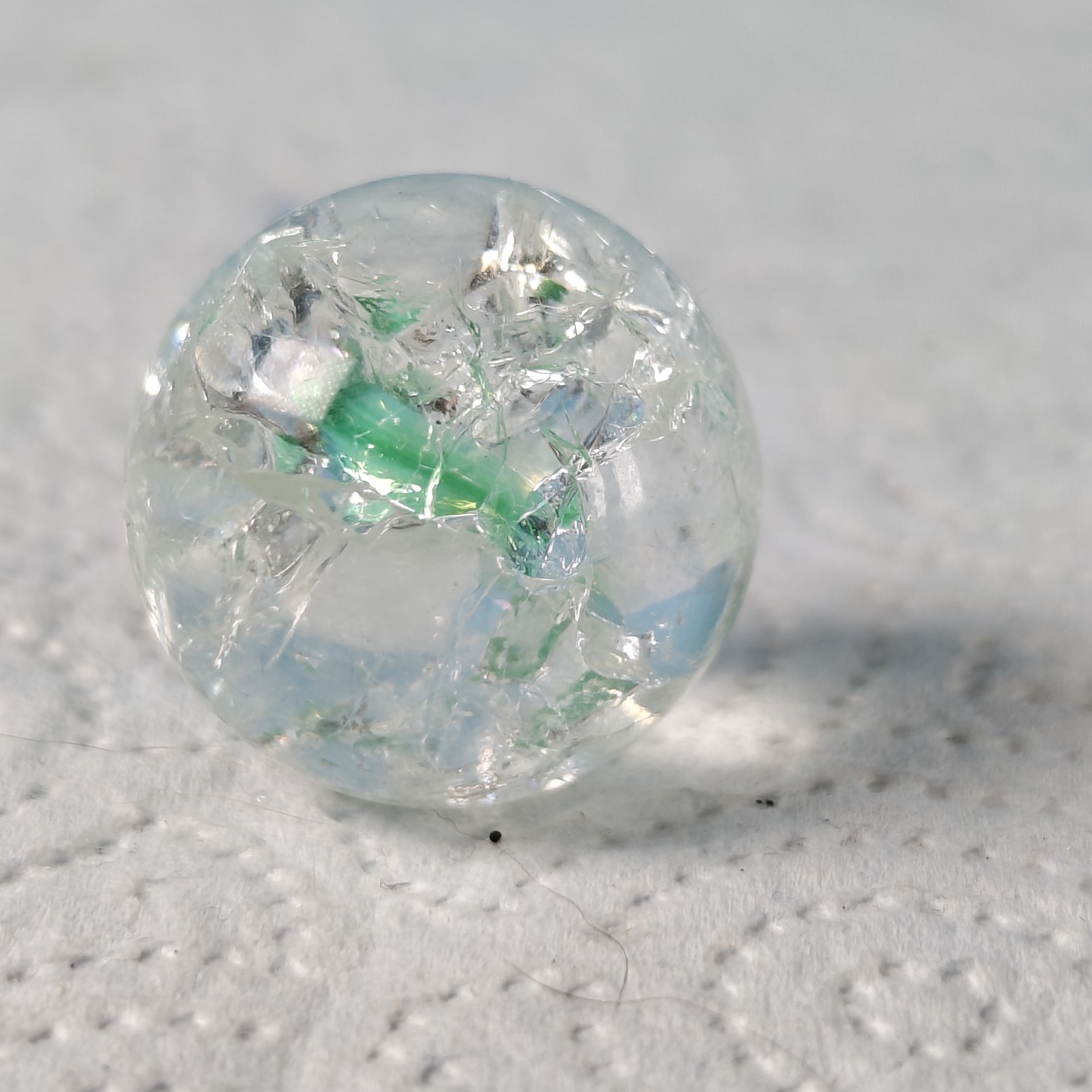 Vintage Marble – Crackle Glass Internal Clear Shooter Large