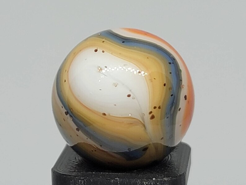 Orange and Blue Swirl with gold fleck .70″ lot #3233