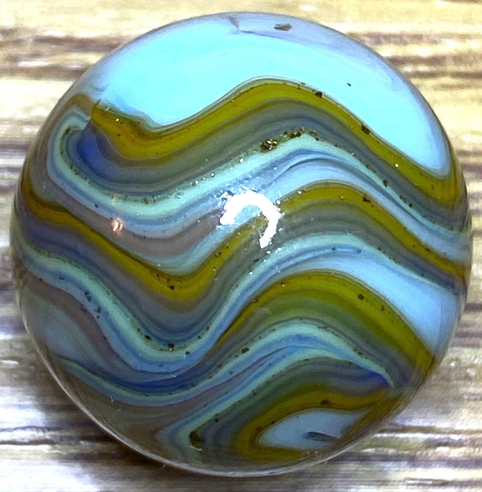 DAS/JABO SPECKELED AVENTURINE / WAVY AND SWIRLED SHOOTER SIZE .74″ BOX03/179