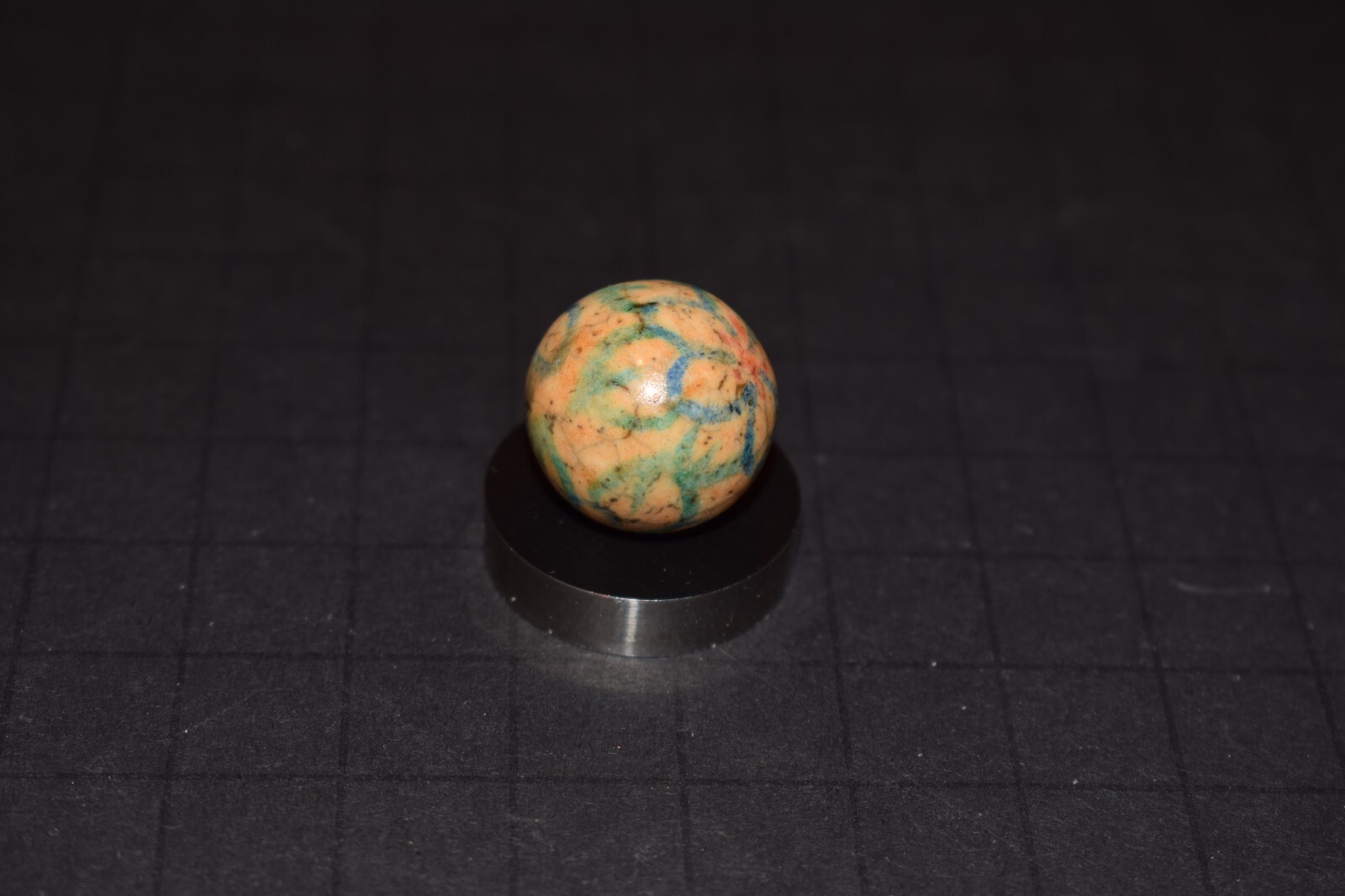 Antique Hand Painted Fired Glazed Clay🌺Flowers Art🌻Marble Size .781″=25/32″