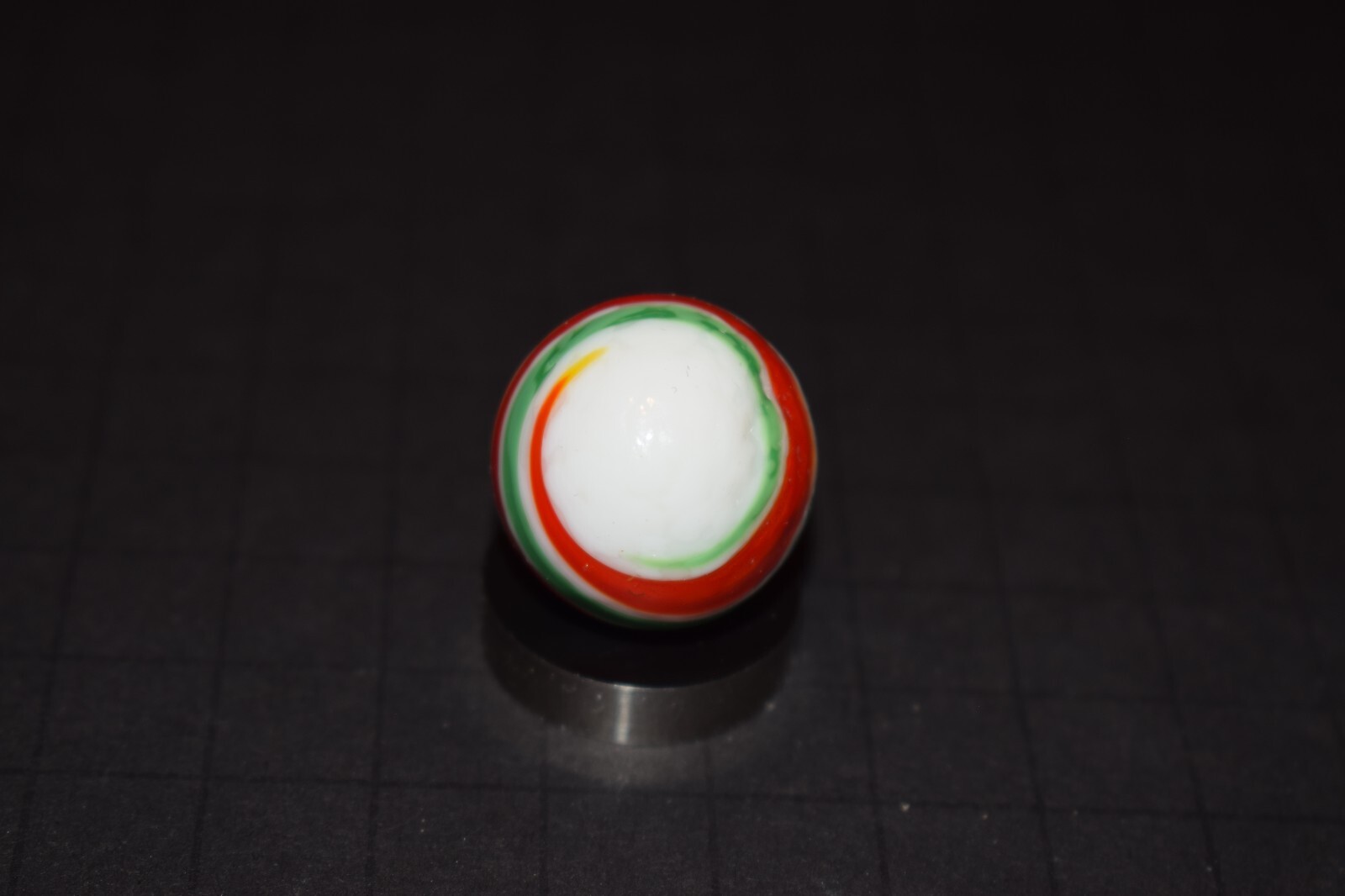 Akro Christmas Colored Spiral Toy Marble ODD Egg Shape Size 1.060″x1.00″ Mint
