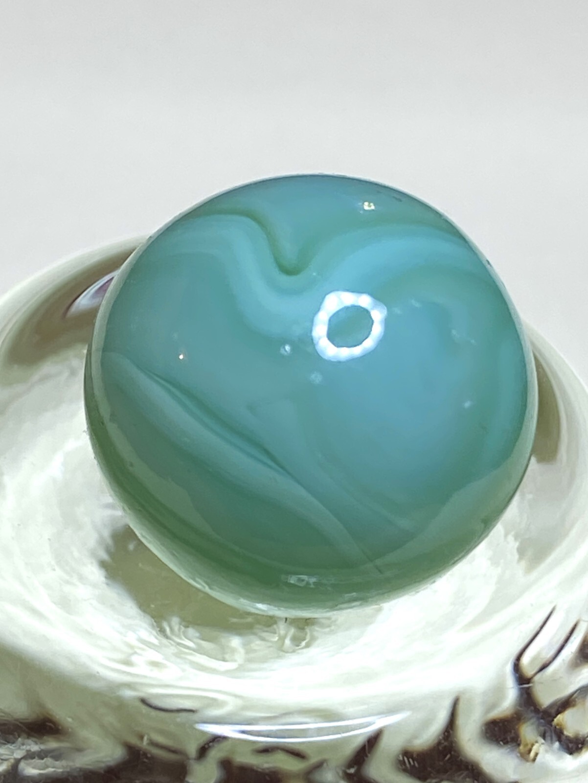 WV/ST. MARY’S/CHAMPION AGATE CLEAR BASE FLAME SWIRL BUBBLES NM+/- .61″ M258