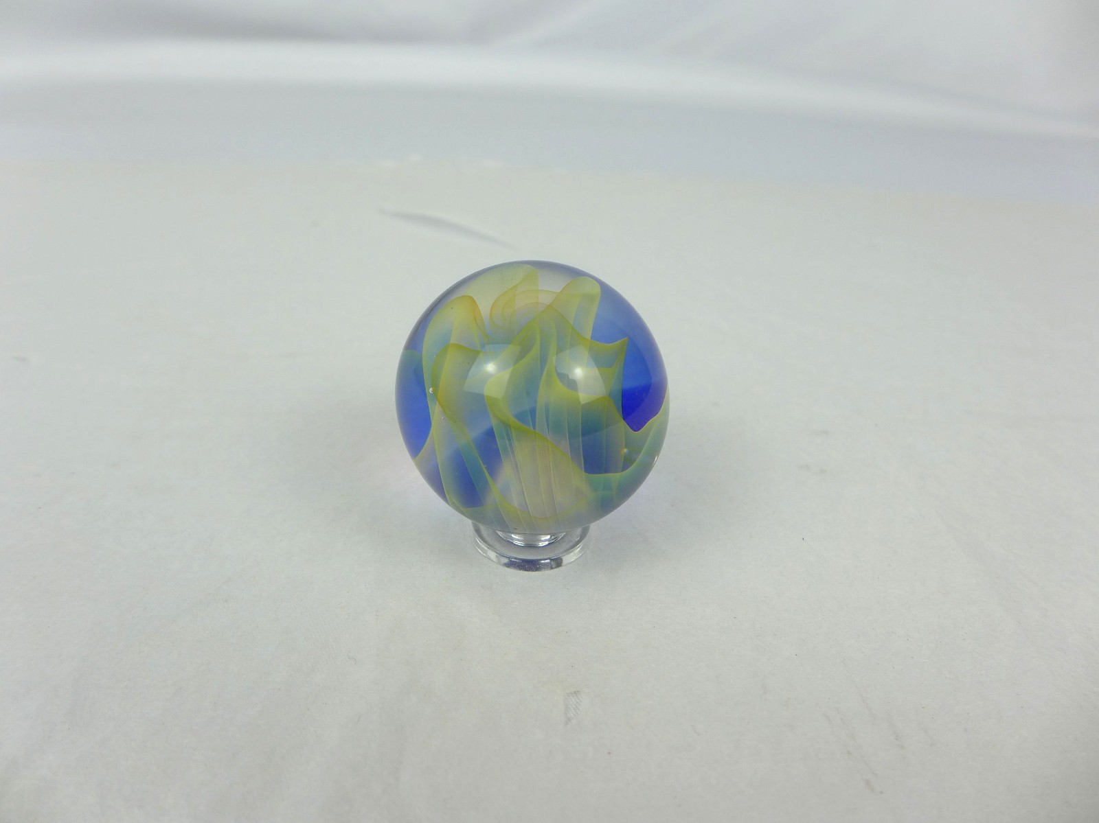 Rare John Bridges Psychedelic Waves Art Glass Marble 1.51″ JSB 2004