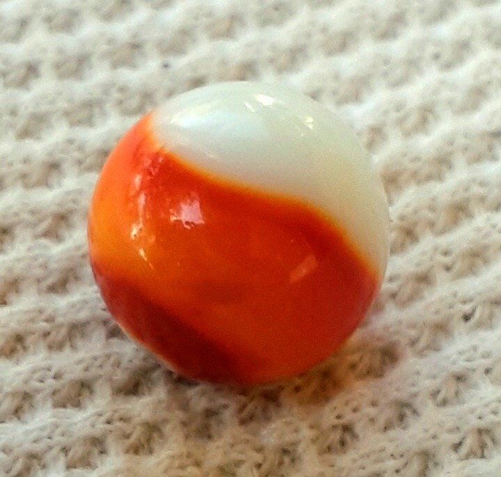 5/8″ Peltier NLR Ketchup & Mustard Marbles With Pulled Seems In Wet Mint…