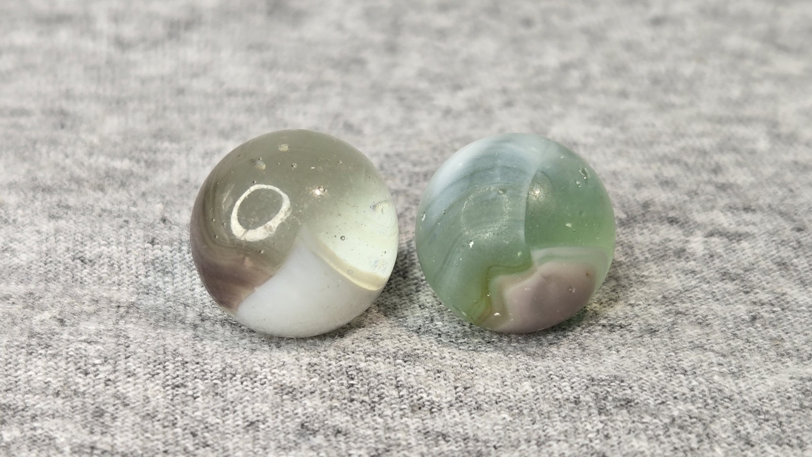 Vitro Agate Conqueror Marbles – Clear Base Brushed Patches | Lot of 12 #007