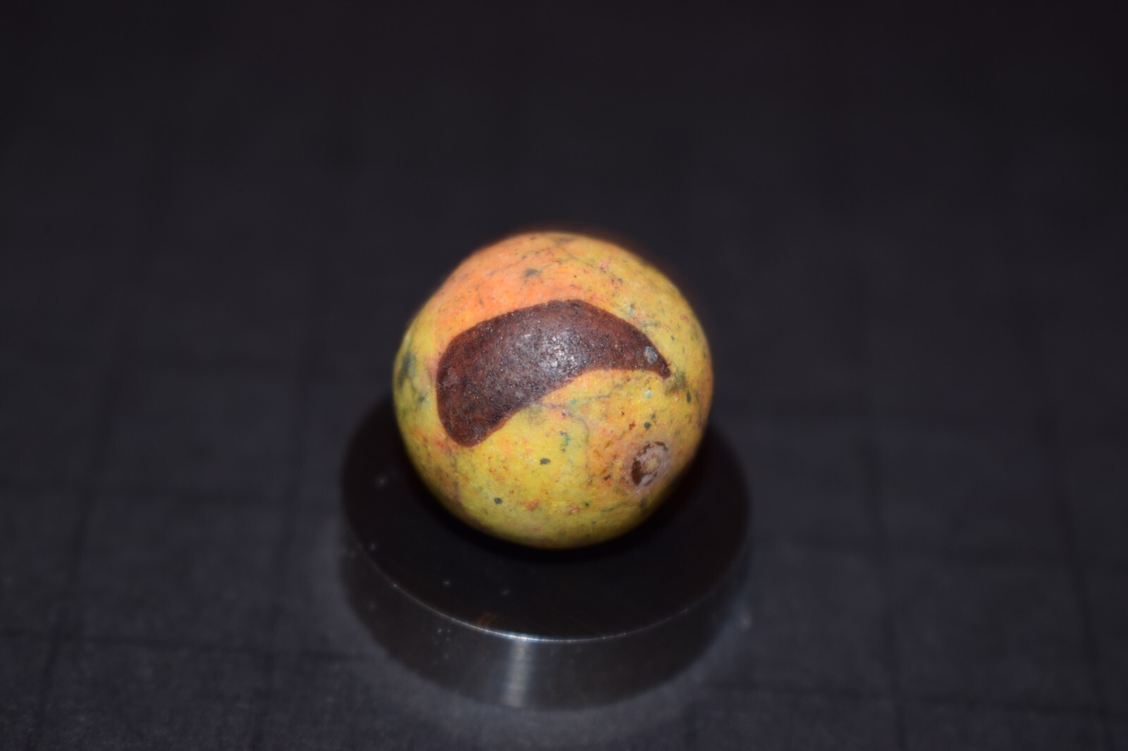 🐦➖⏩Antique Toy Hand Painted 🔥Fired Clay Teardrop art marble shooter size .750″