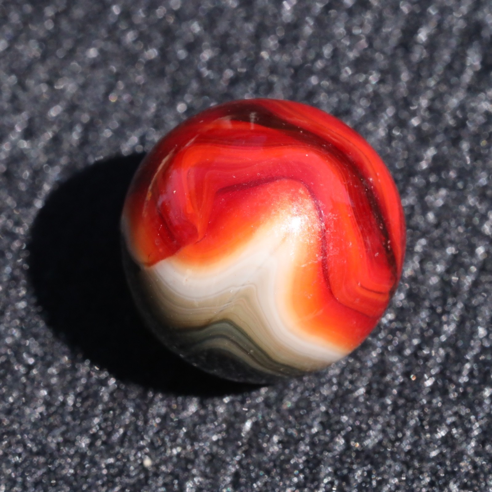 HTF JABO Swirl Marble Red Oxblood Gray Tan White Layers 3/4″ Mint-