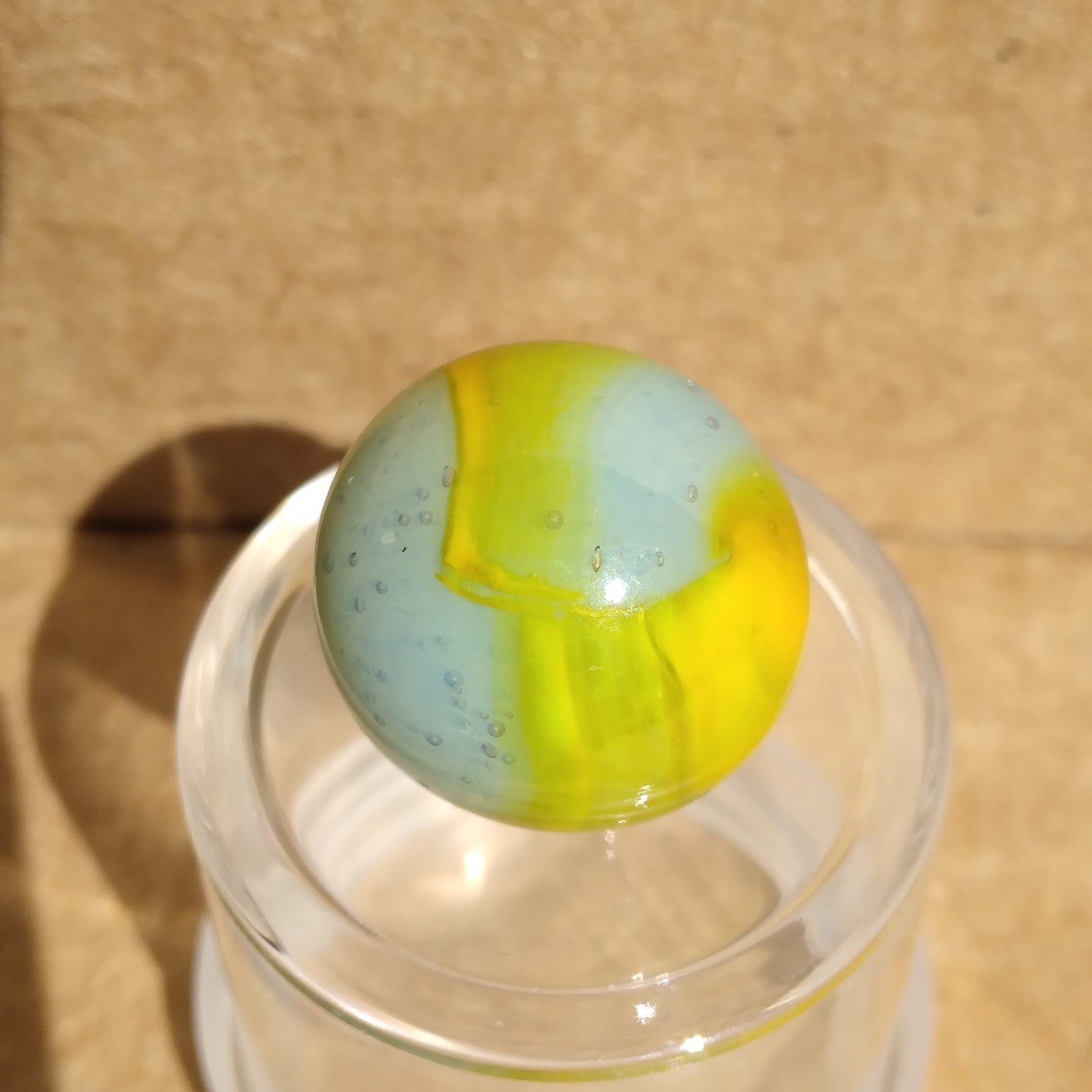 .62″ Vintage Ribbon Marble- Seedy Blue Yellow- Kokomo Peltier