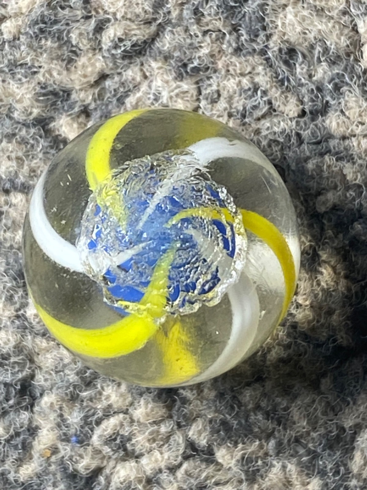 Antique German Marble blue solid core 17mm 0.69 mint
