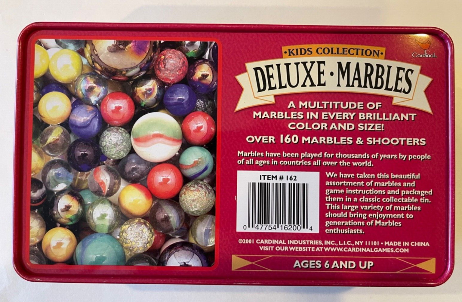 2001 Cardinal Kids Collection Deluxe Marbles Over 160 Marbles & Shooters in Tin