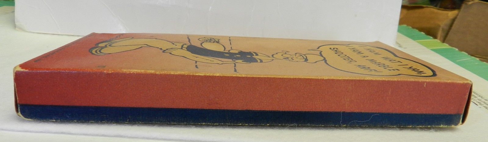 Original Vintage Akro Agate Popeye Box With Marbles and Bag