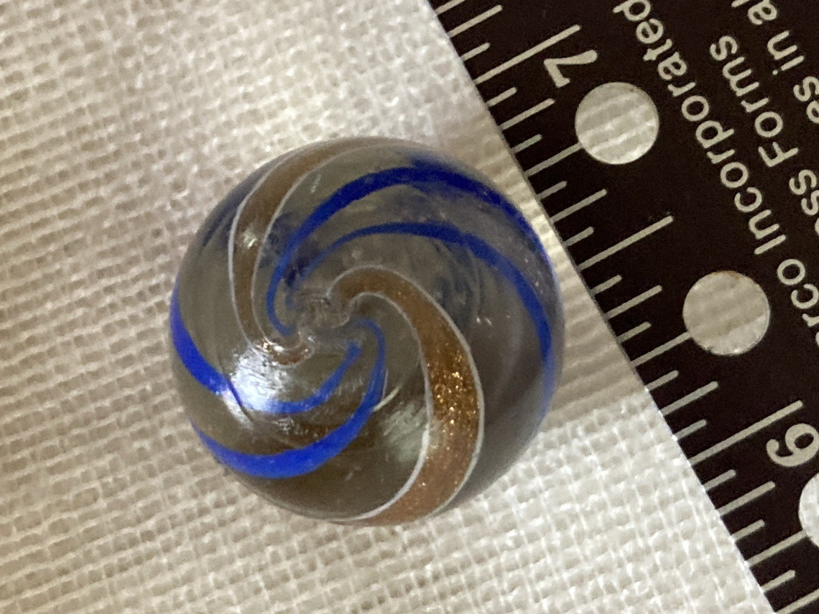 Vtg. Handmade German Banded Lutz Marble 7/8” c.1850-1920