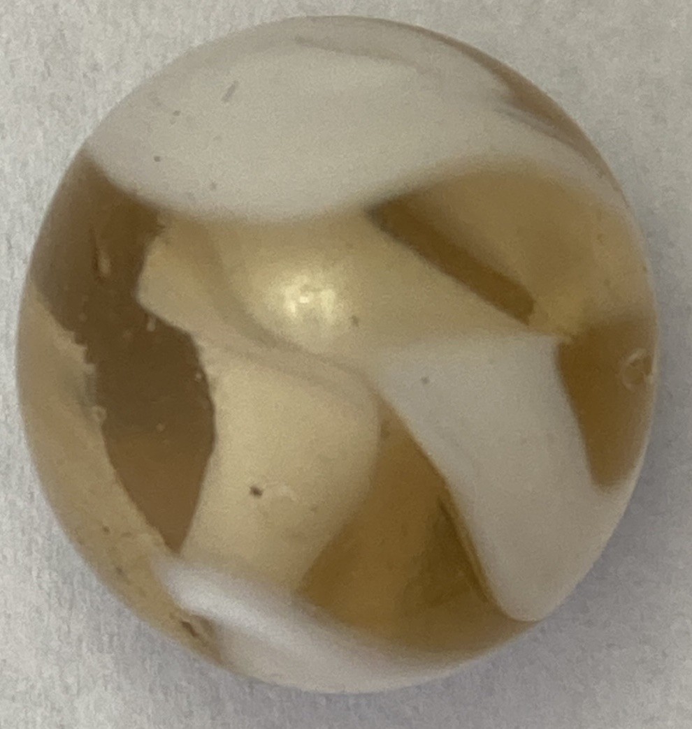 BEAUTIFUL Peach And White Transparent Swirl .71” i109