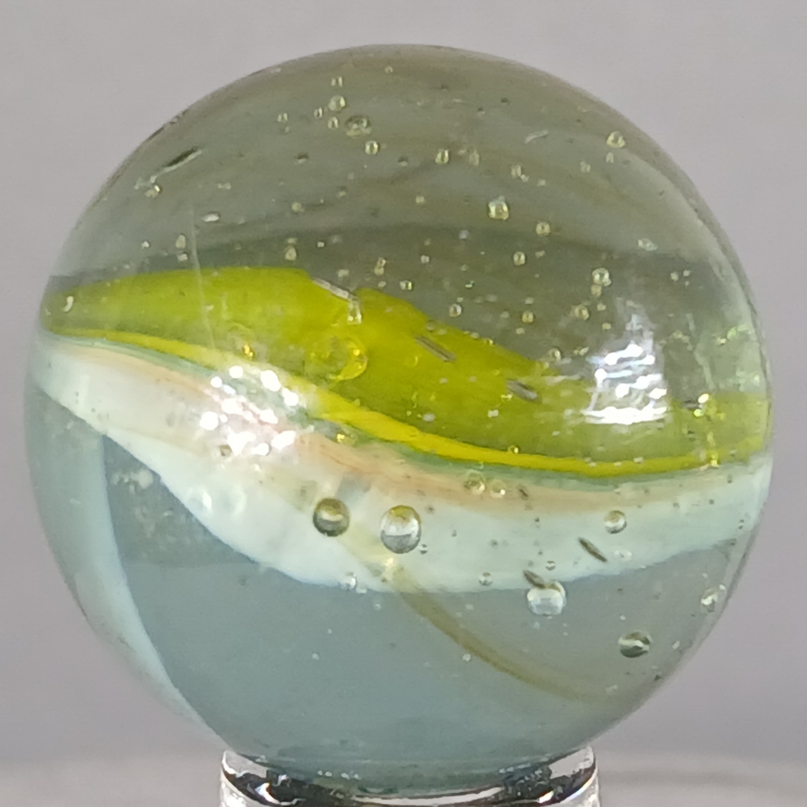 Large Vintage Tri-Color Hybrid Cat’s Eye Marble .99 Inches Near-Mint Condition