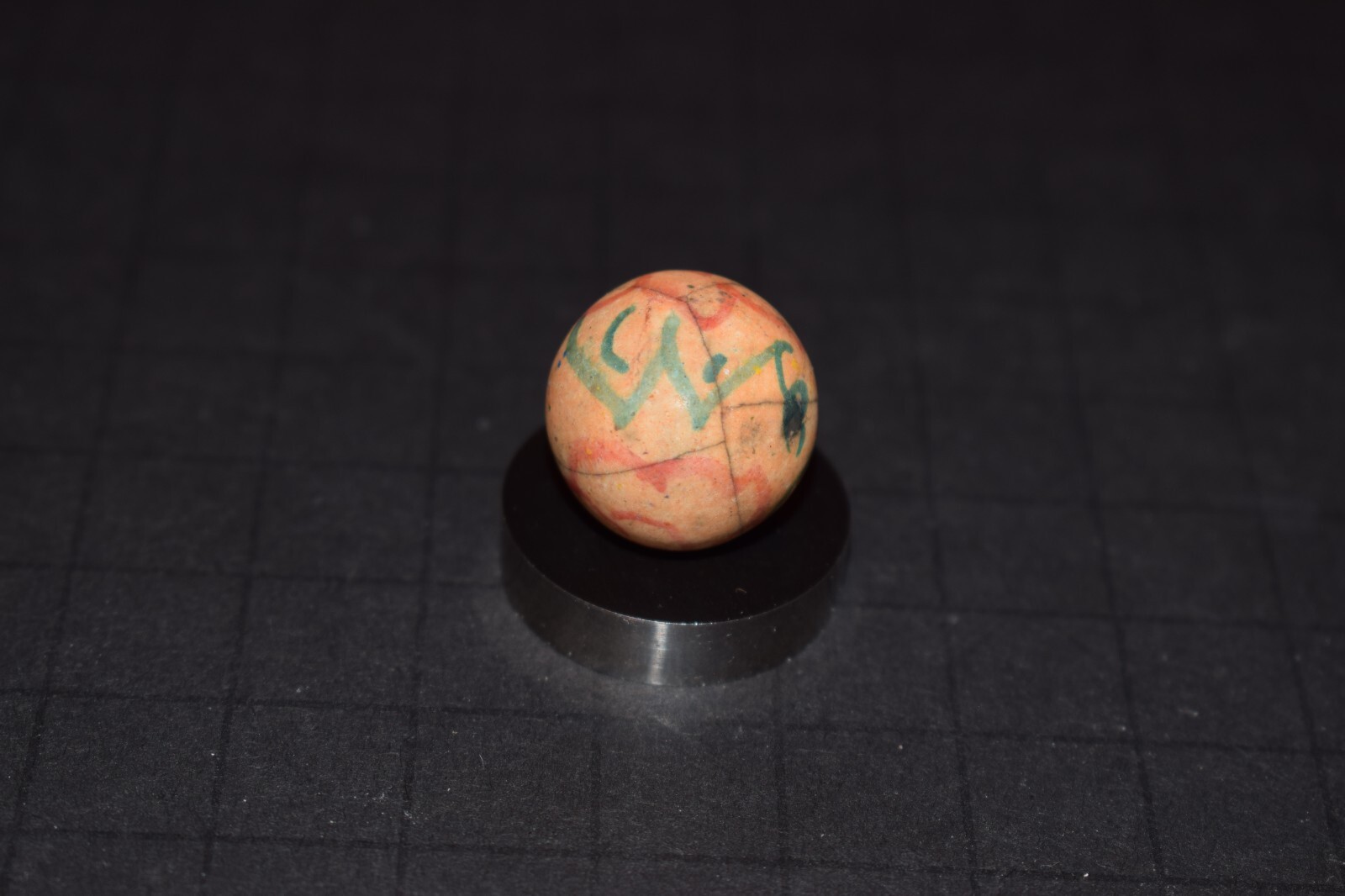 Antique Handmade Fired Glazed Clay 🌻Flowers🌺Toy Art Marble Size .765″=49/64″