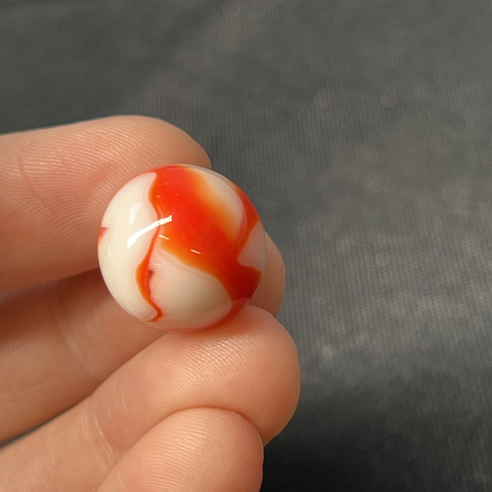 VTG Akro Agate Peltier Christensen Glass Swirl Marble 0.6” Creamy Orange