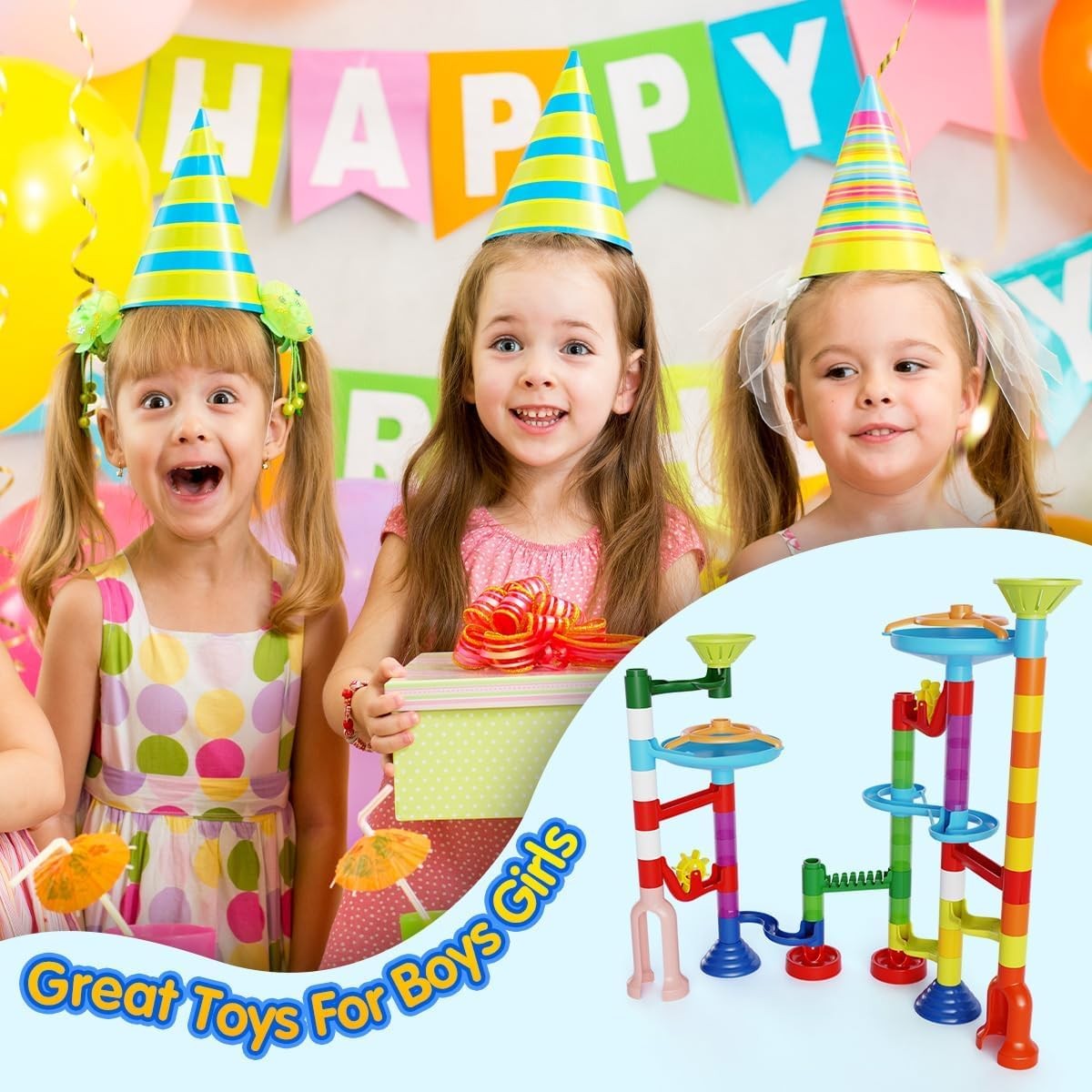 Ifollower Marble Run Kit, 110pcs Maze Game 11 cm x 27.3 x 25.2
