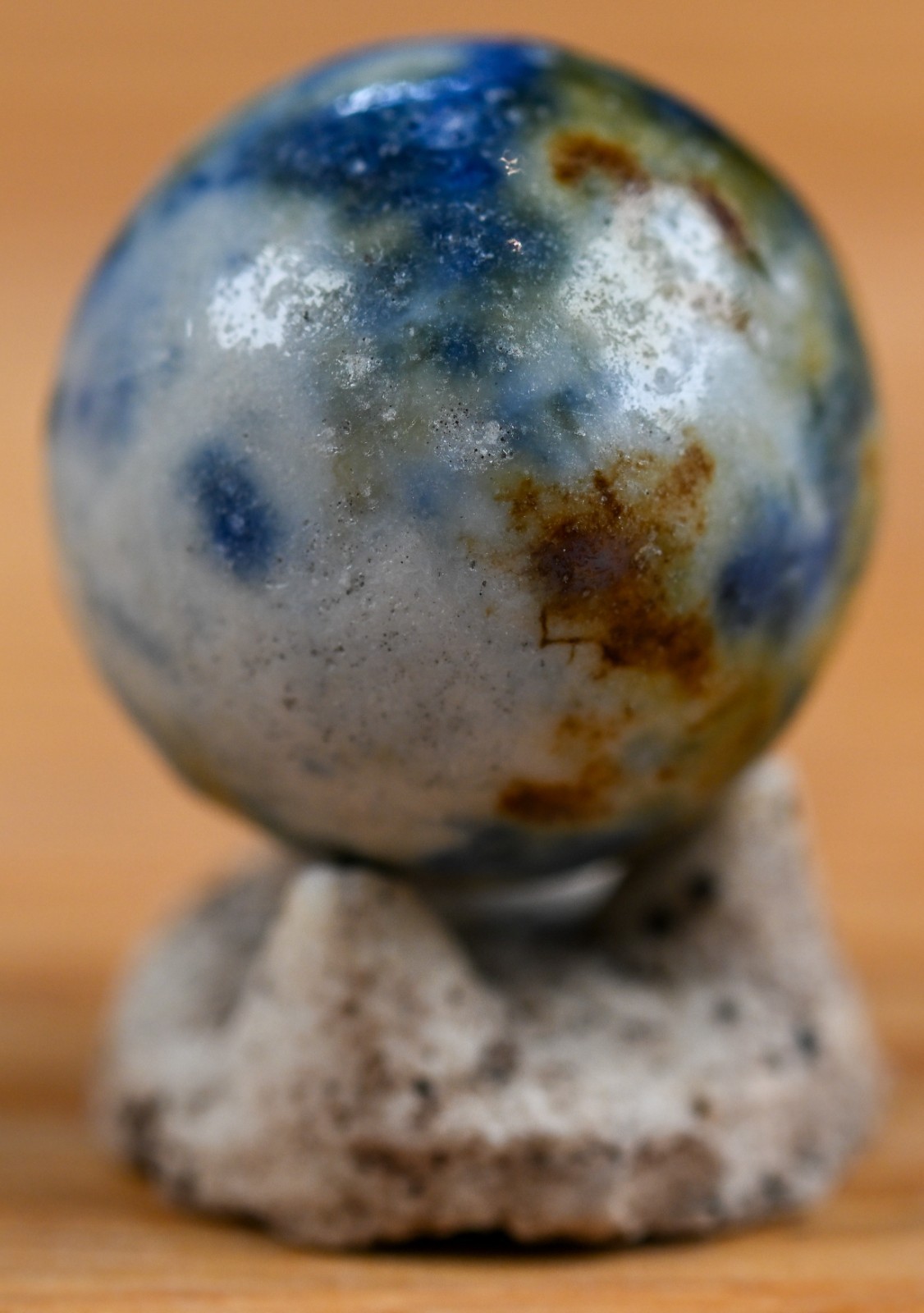 Fancy Handmade Bennington Marble & Old German Firing Stand, 0.75 inch Mint S1702