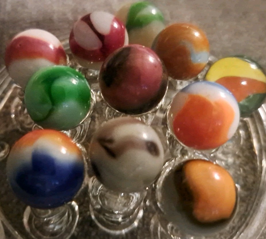 Lot Of 11 Estate Sale Marbles Mixed Colors