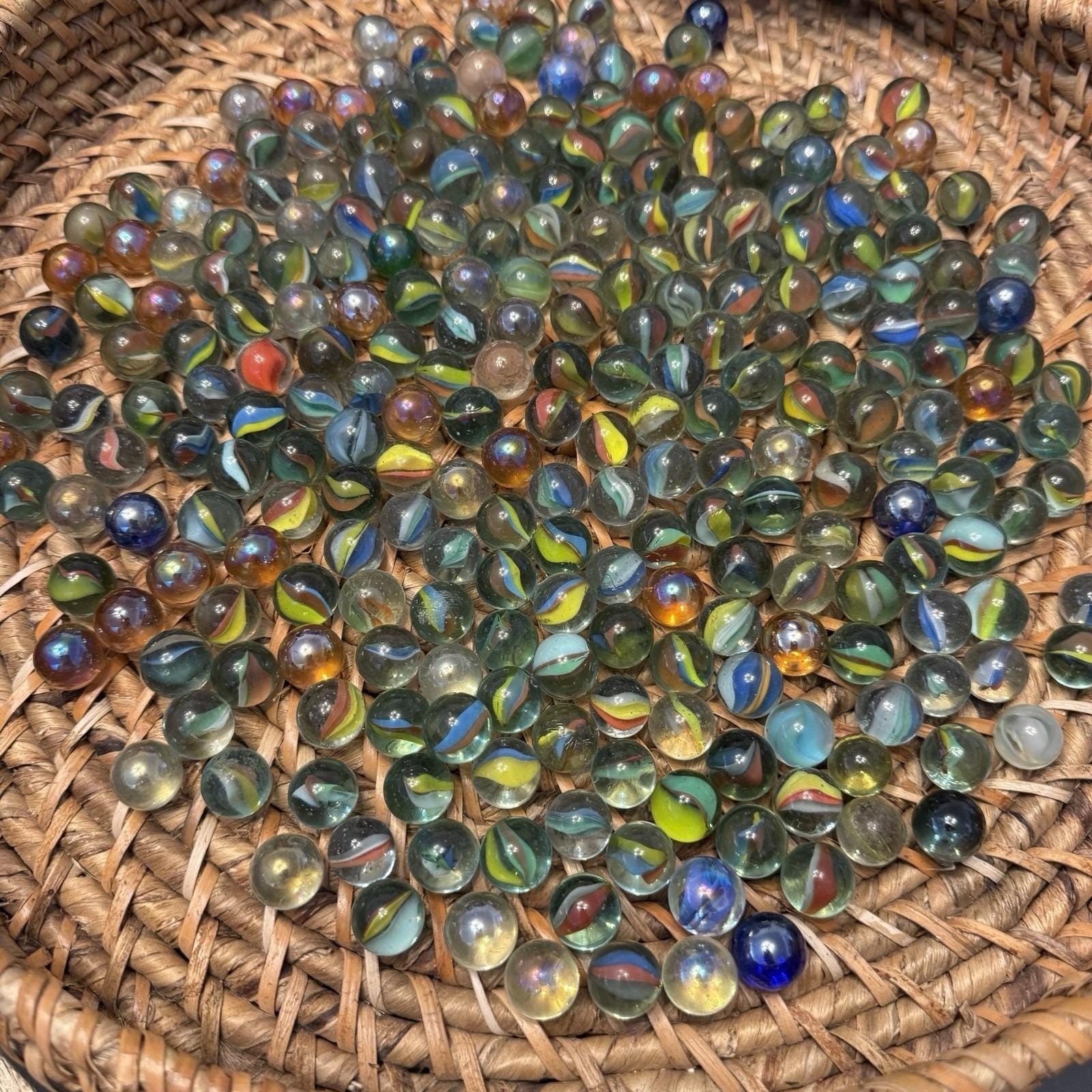 Vintage Cat Eye Mixture Collectible Game Colorful Lot Of Marbles 250 Total