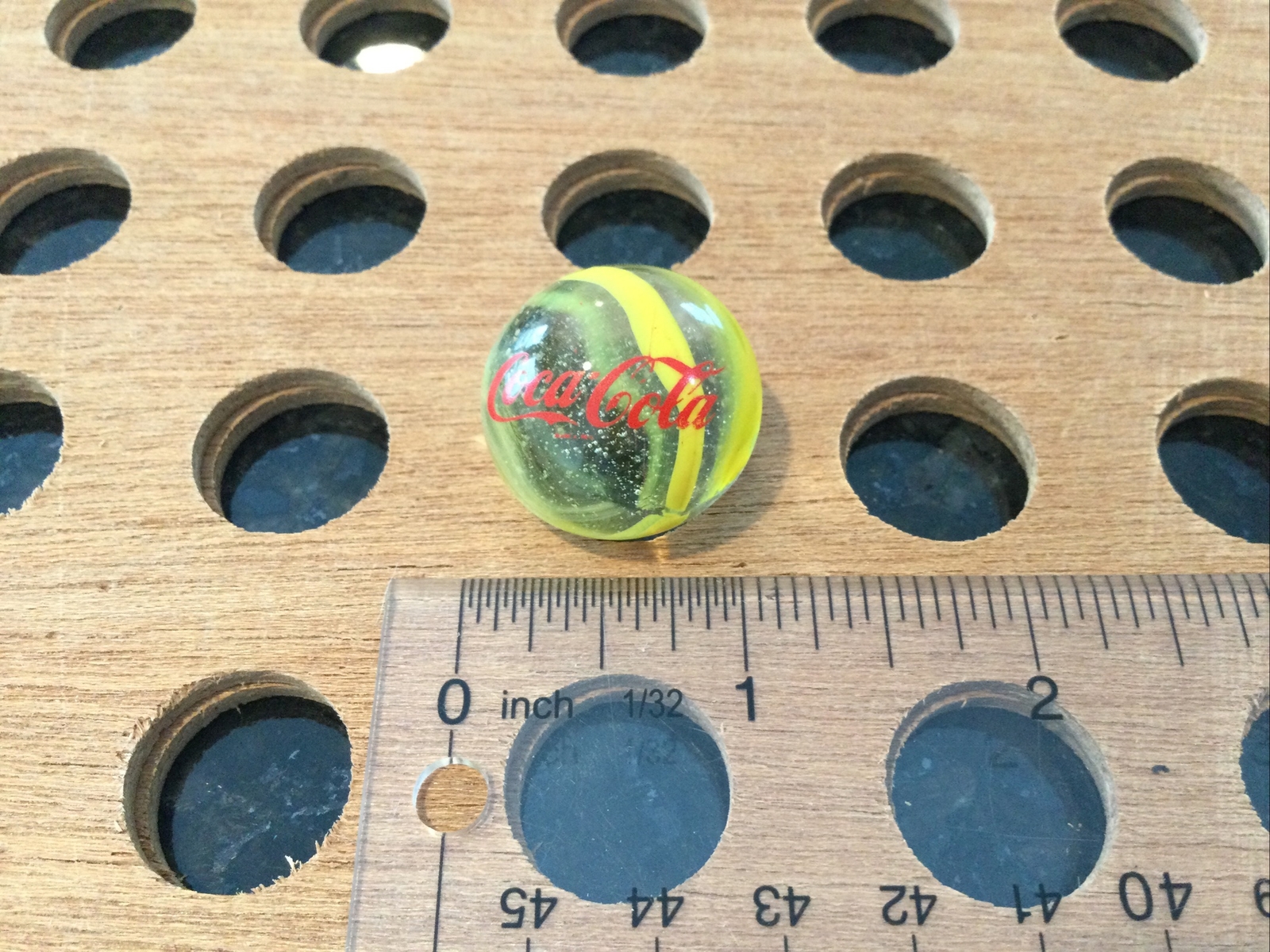 Vintage | Coca-Cola | Yellow Swirl | Glass Marble | 1991
