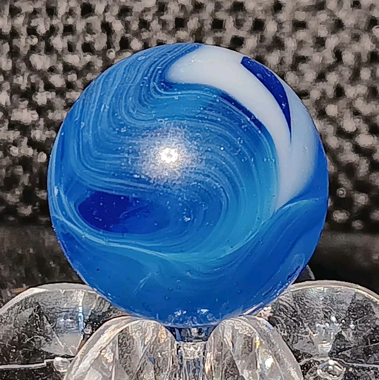 Vintage Jackson Transparent Swirl Marble. 5/8″ Near Mint. Htf Example