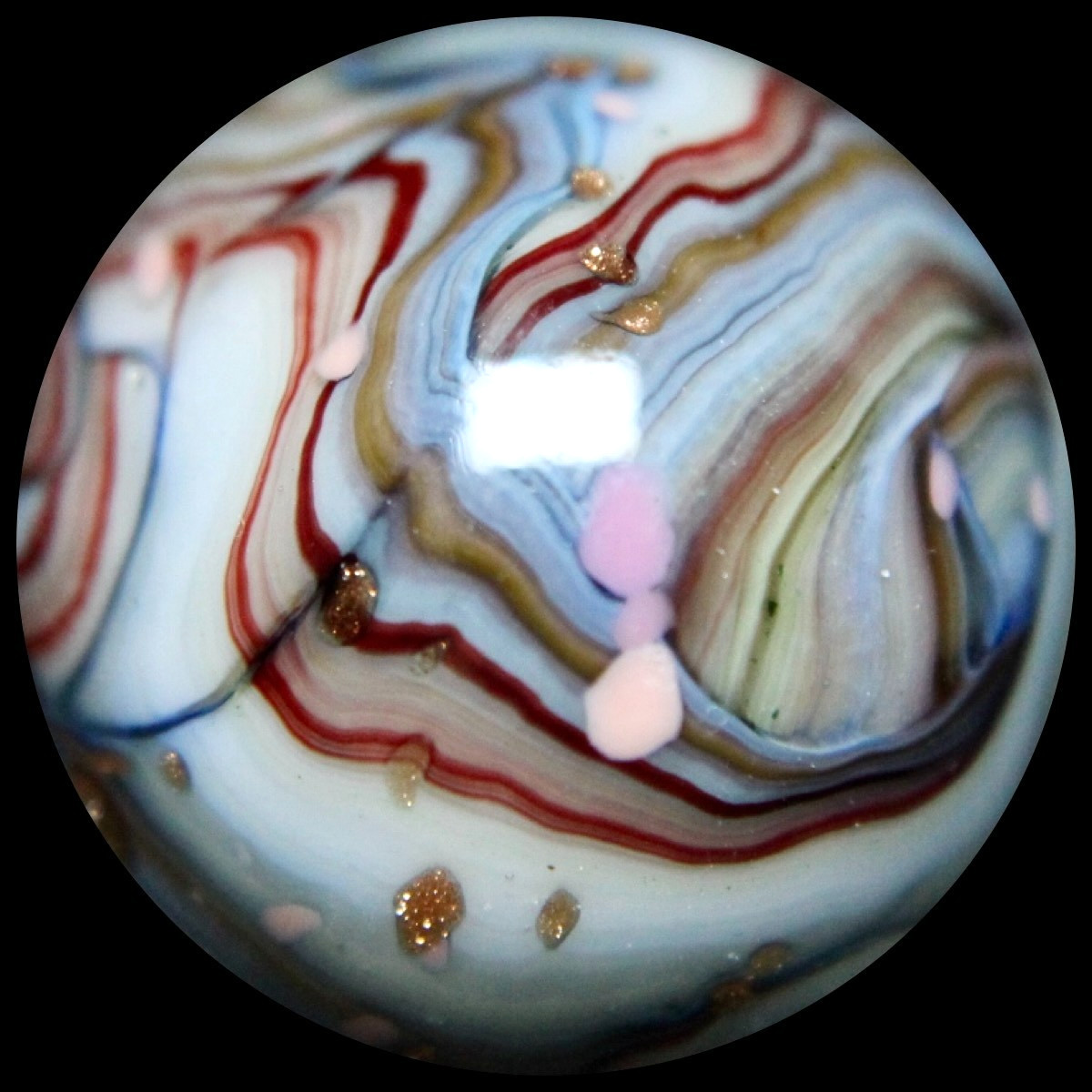 JABO Gold Medal Marble Collector Series: BIG Baby Blue Lutz Guinea 0.784″