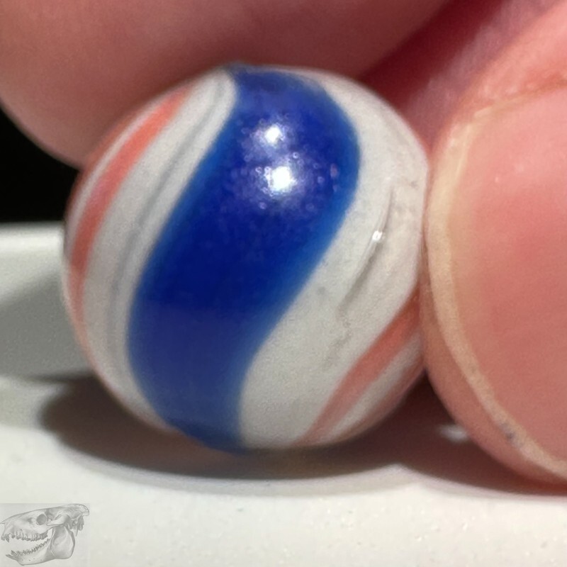 Handmade Peppermint Swirl Marble, 9/16 in, Near Mint, Chip, Germany, S817
