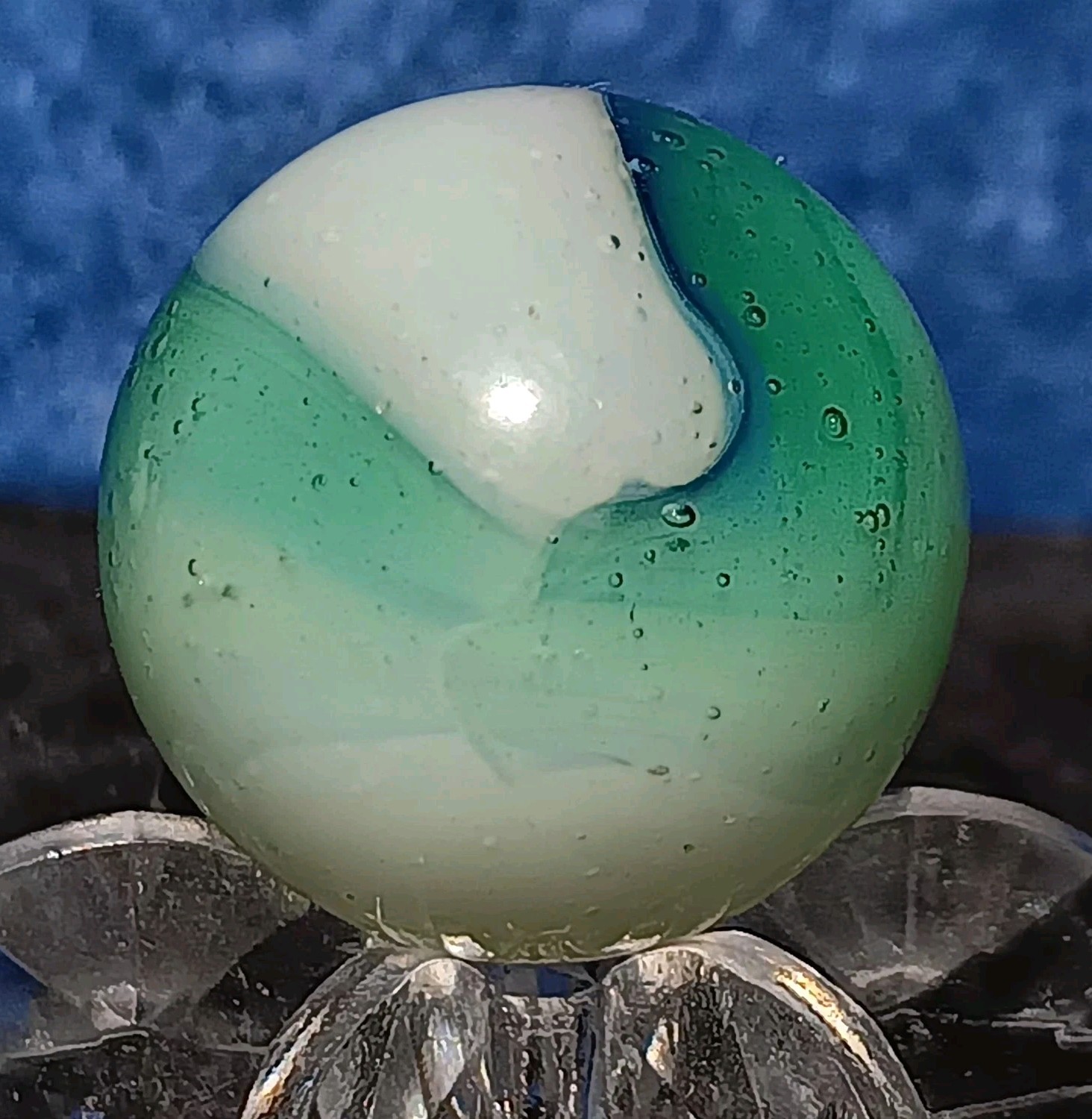 Vintage Peltier Glass Or Kokomo Marble. .61″ Mint. Unique Example