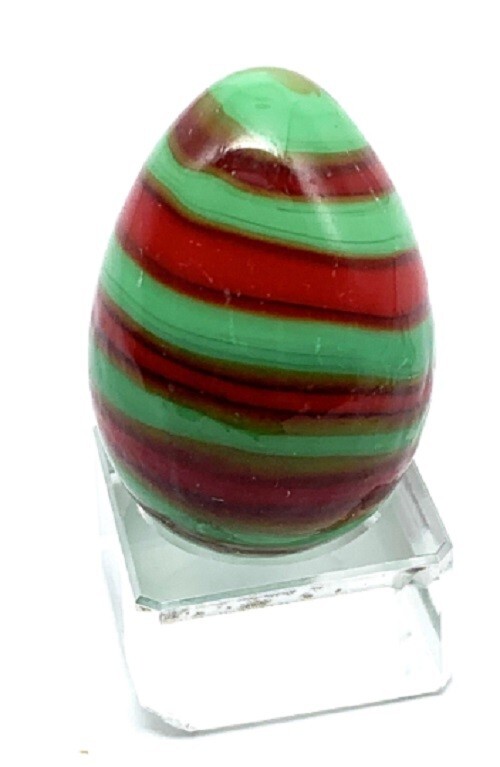Set of 3 Styles Miniature Egg Shaped Hand Blown Art Glass Marbles RARE Multi