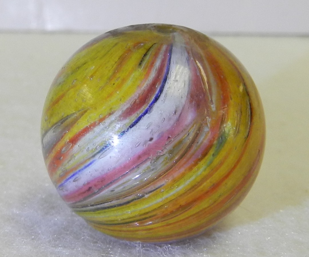 #20647m Nice High Grade Vintage German Handmade Onionskin Shooter Marble .99 In