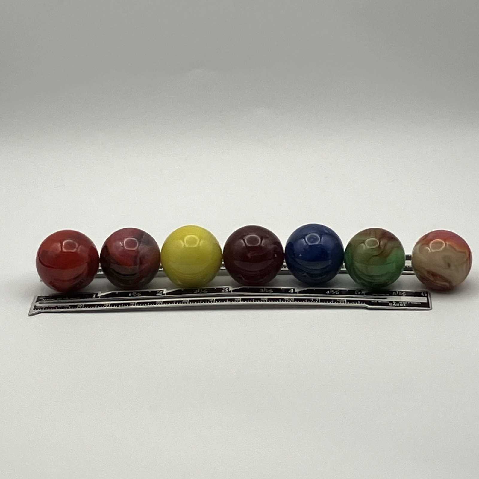 7 – Vintage Glass Marbles / Assorted Mix + Cadmium / Shooters / Glows / No 21
