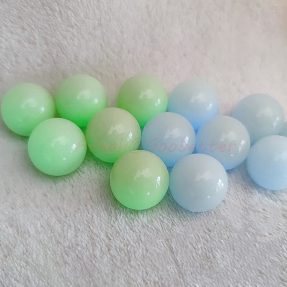 Glass Beads Glow In The Dark Marbles Blue / Green 20 25 30mm Luminous Jewellery