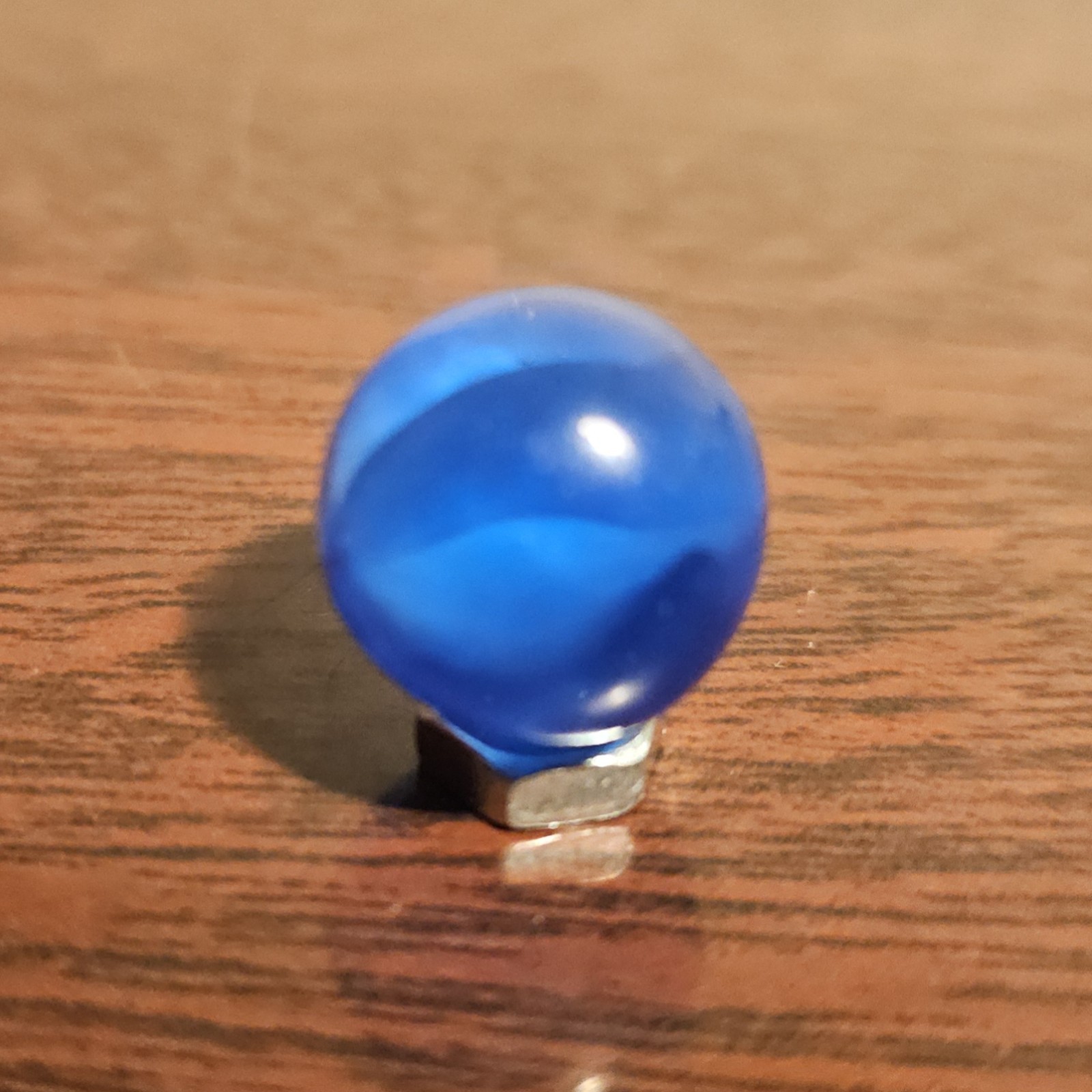 Vintage CE Bogard Dark Blue 4-Lobe Floppy .625″ Uranium Glass Marble