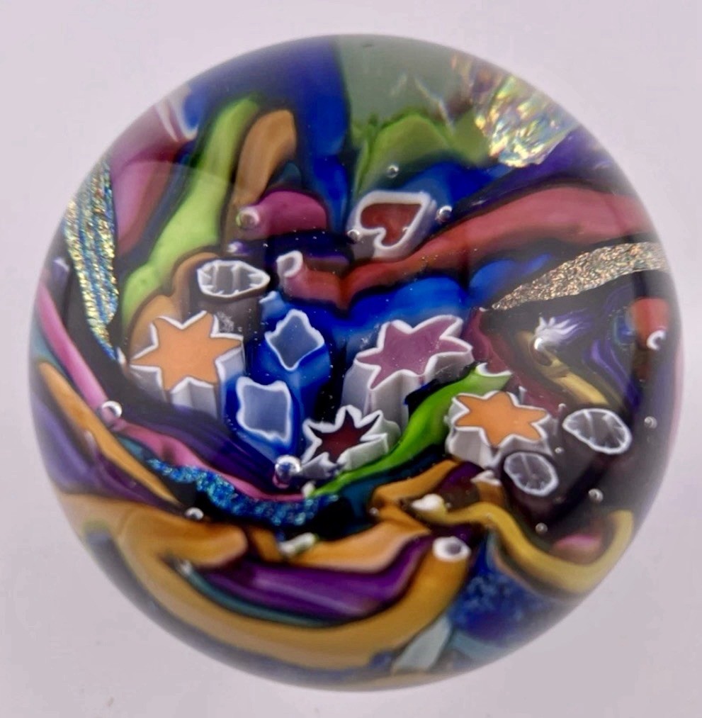DOUG SWEET 2.1″ DICHROIC GLASS MARBLE
