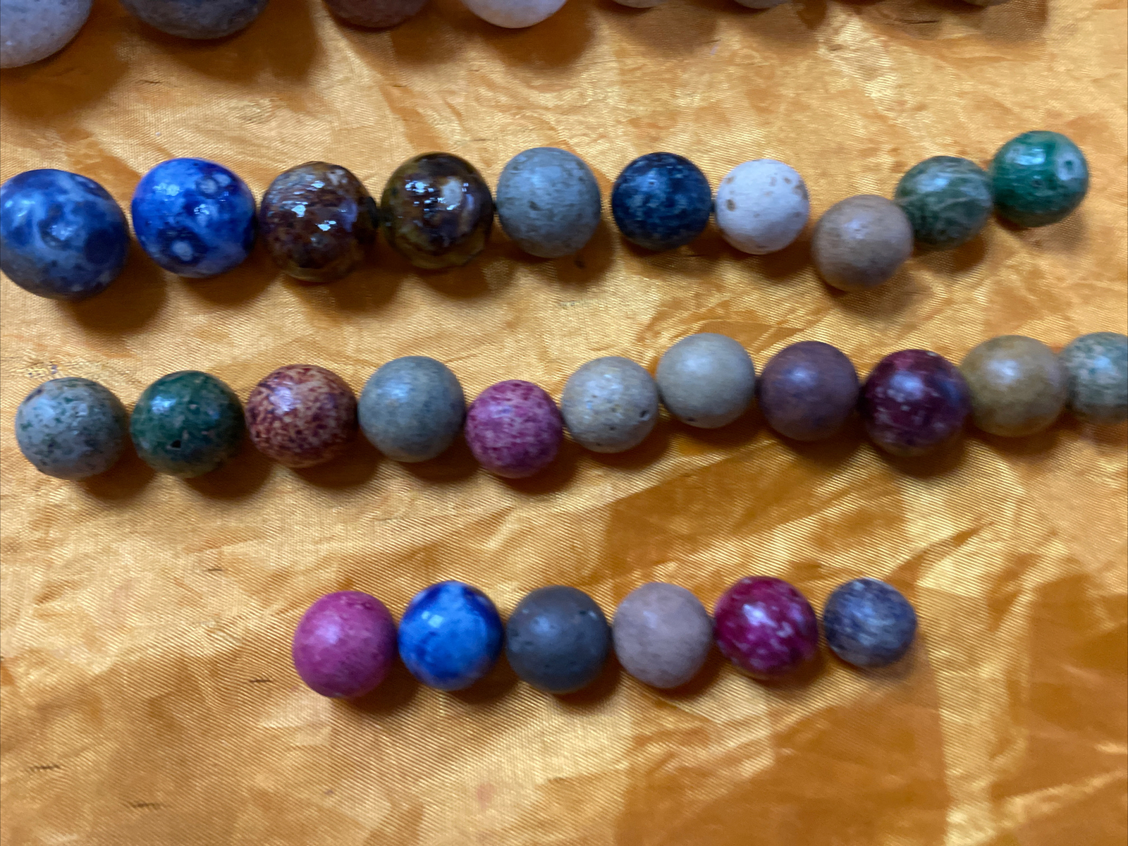 35 Vintage Random Clay Marbles Pre-1900s Civil War (B6)